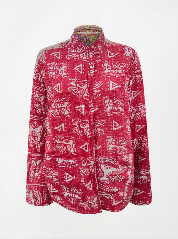 kantha vintage lite long crop jacket shruti