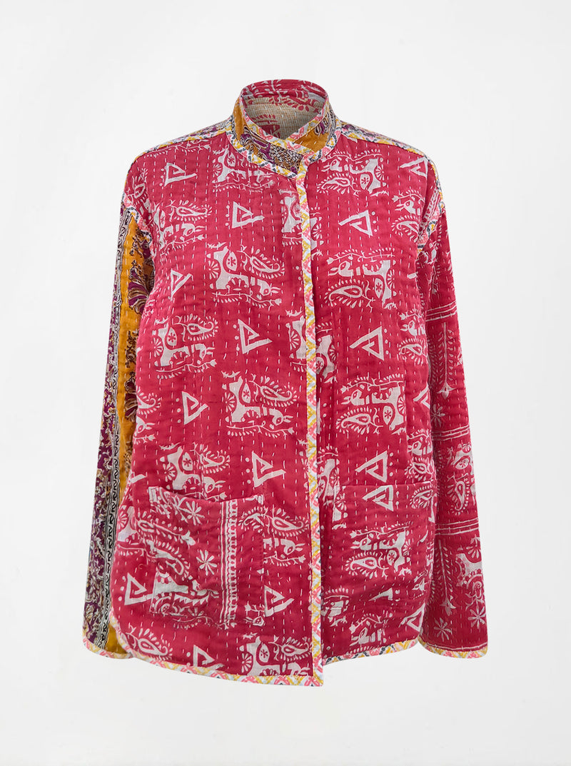 kantha vintage lite long crop jacket shruti