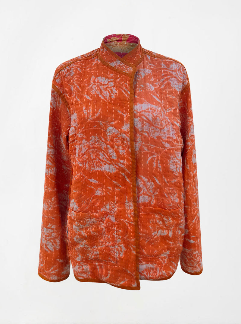 kantha vintage lite long crop jacket krupa