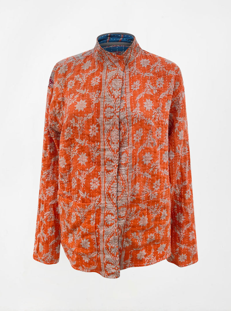 kantha vintage lite long crop jacket bani