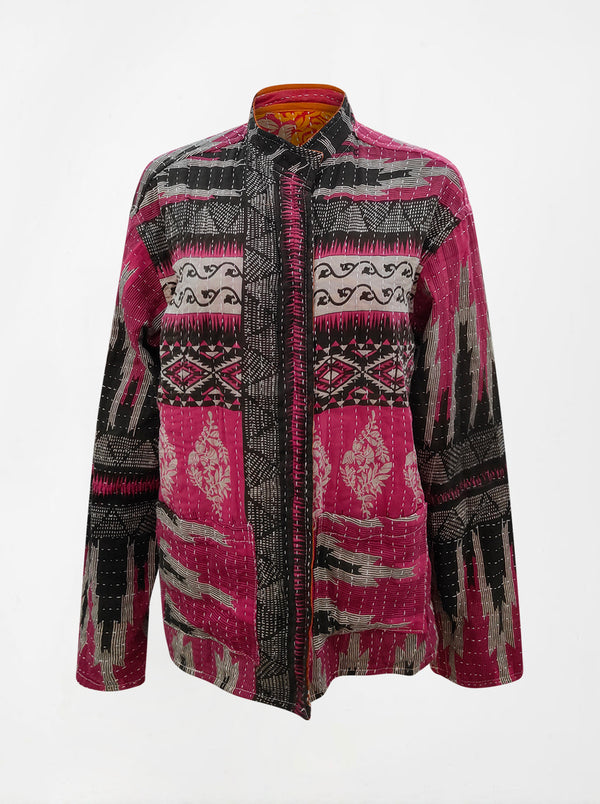 kantha vintage lite long crop jacket banuhi
