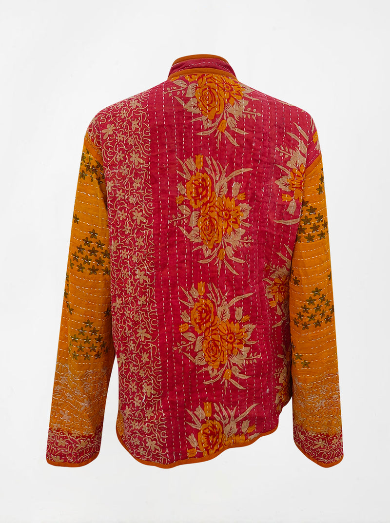 kantha vintage lite long crop jacket banuhi