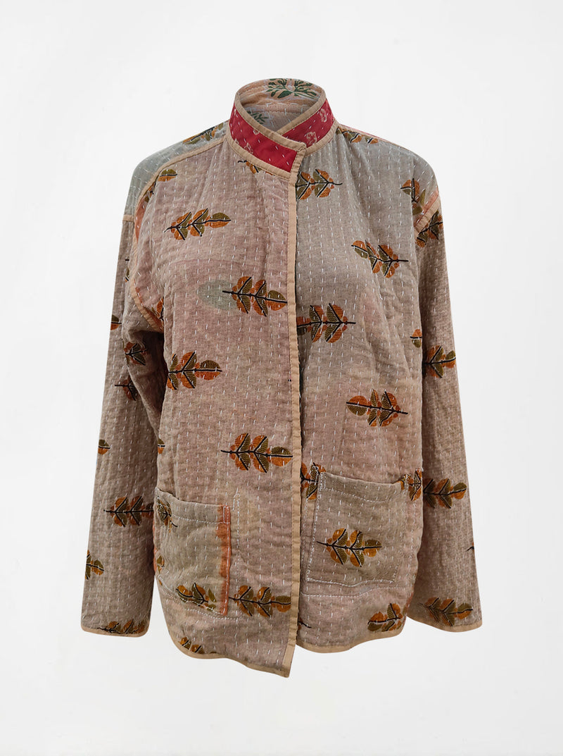 kantha vintage lite long crop jacket sushila