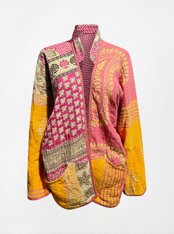 kantha vintage lite short jacket kasturi