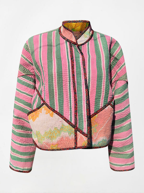 kantha vintage crop jacket shashi (Phool)