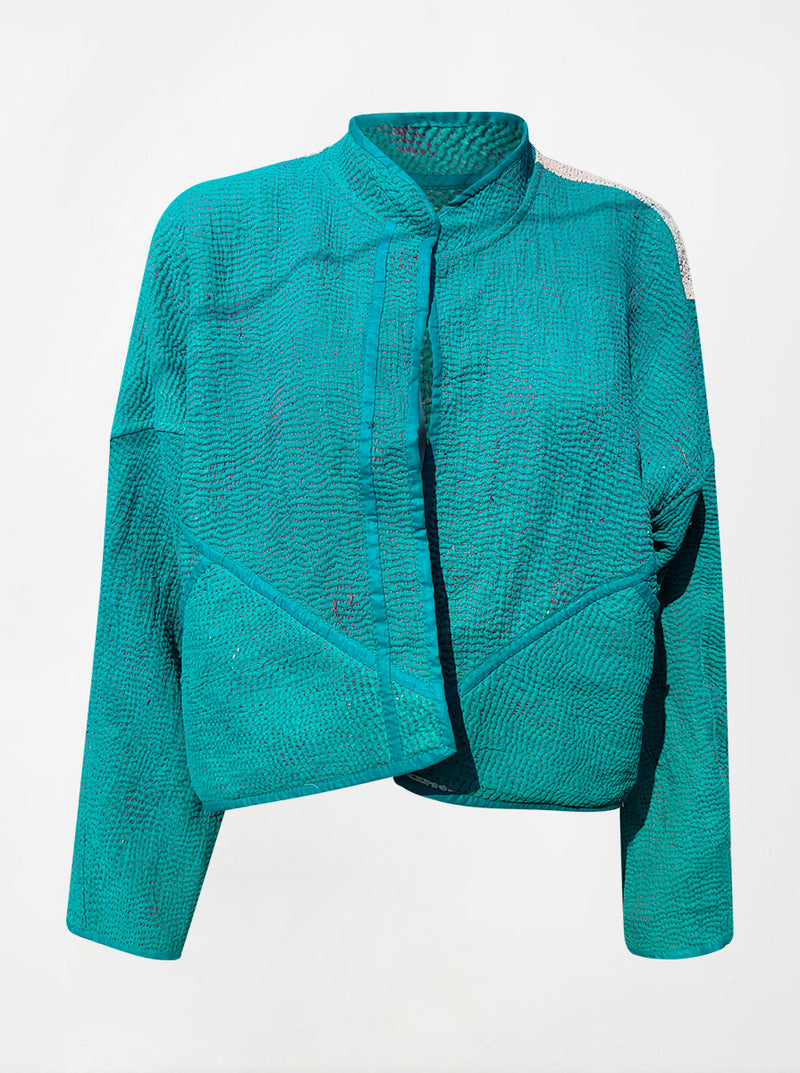 kantha vintage crop jacket chameli (Phool)