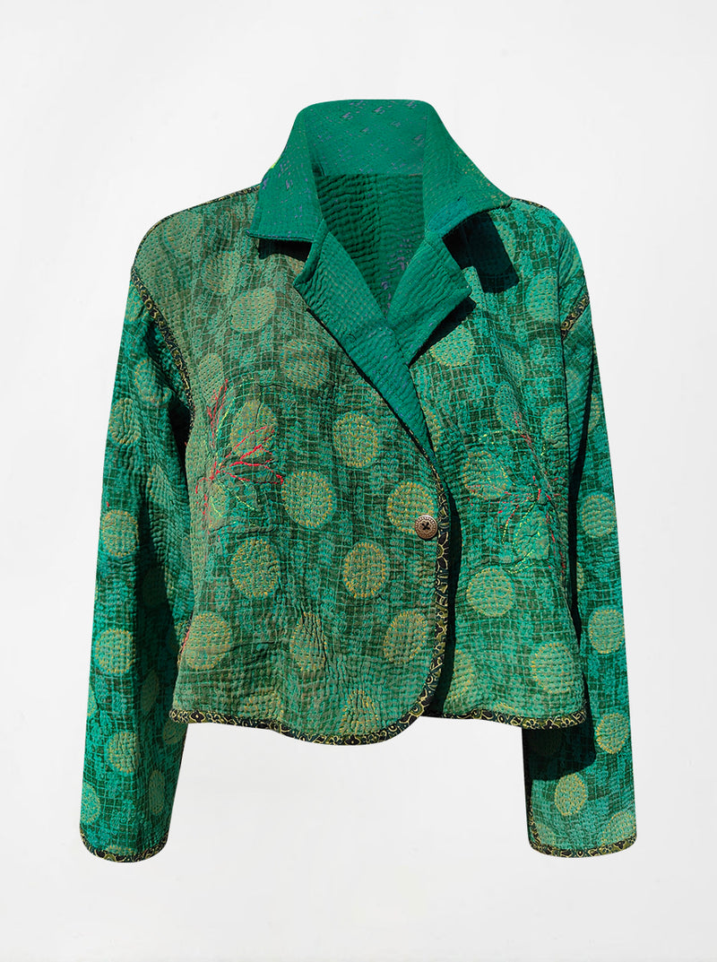 kantha vintage crop jacket geeta (Phool)