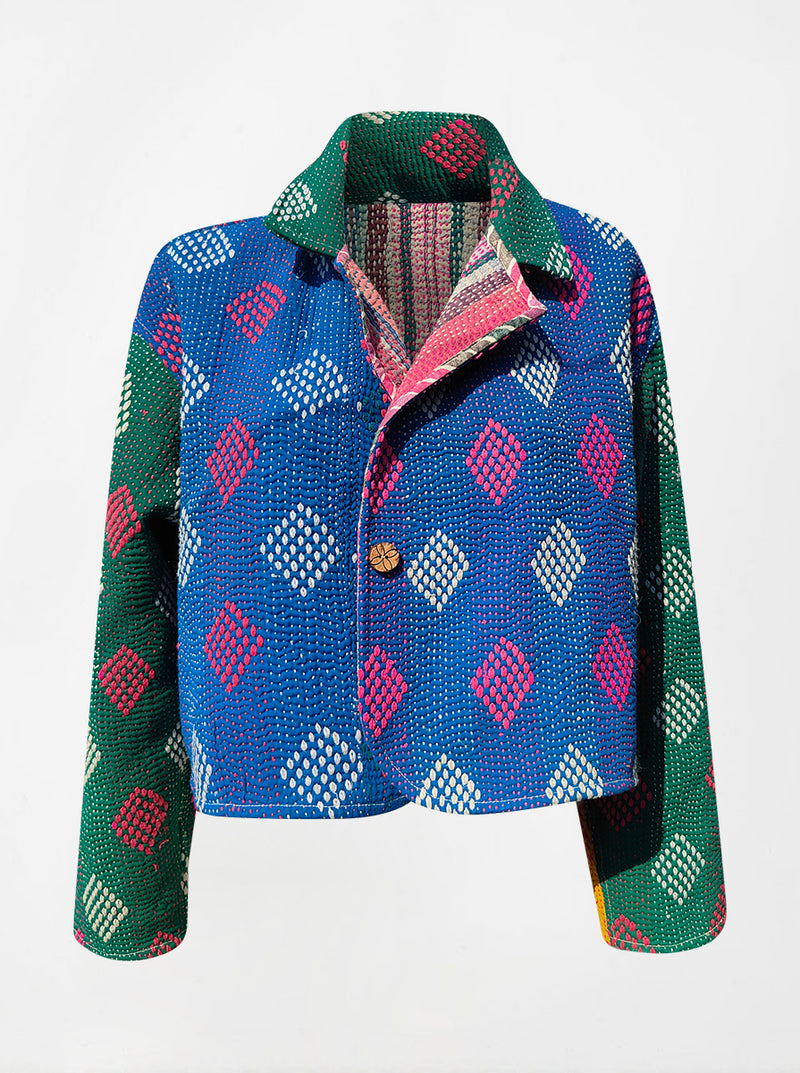 kantha vintage crop jacket ruhi (Phool)
