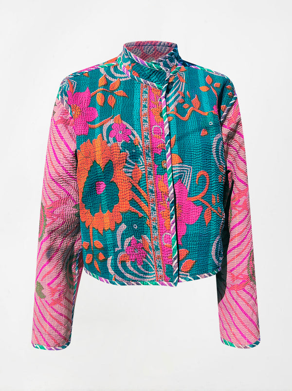 kantha vintage crop jacket sheela (Phool)