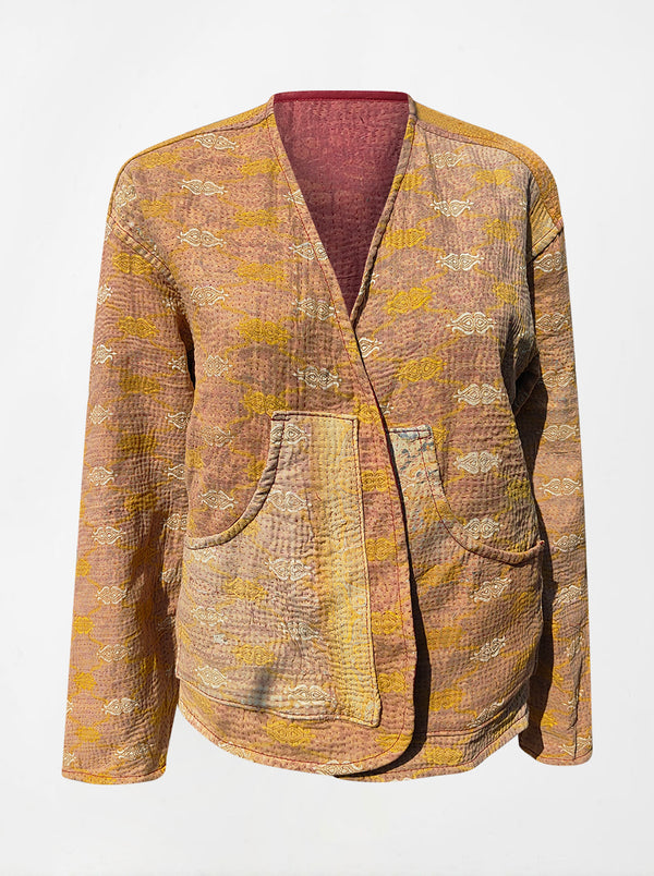 kantha vintage vest with sleeves kripa (Phool)