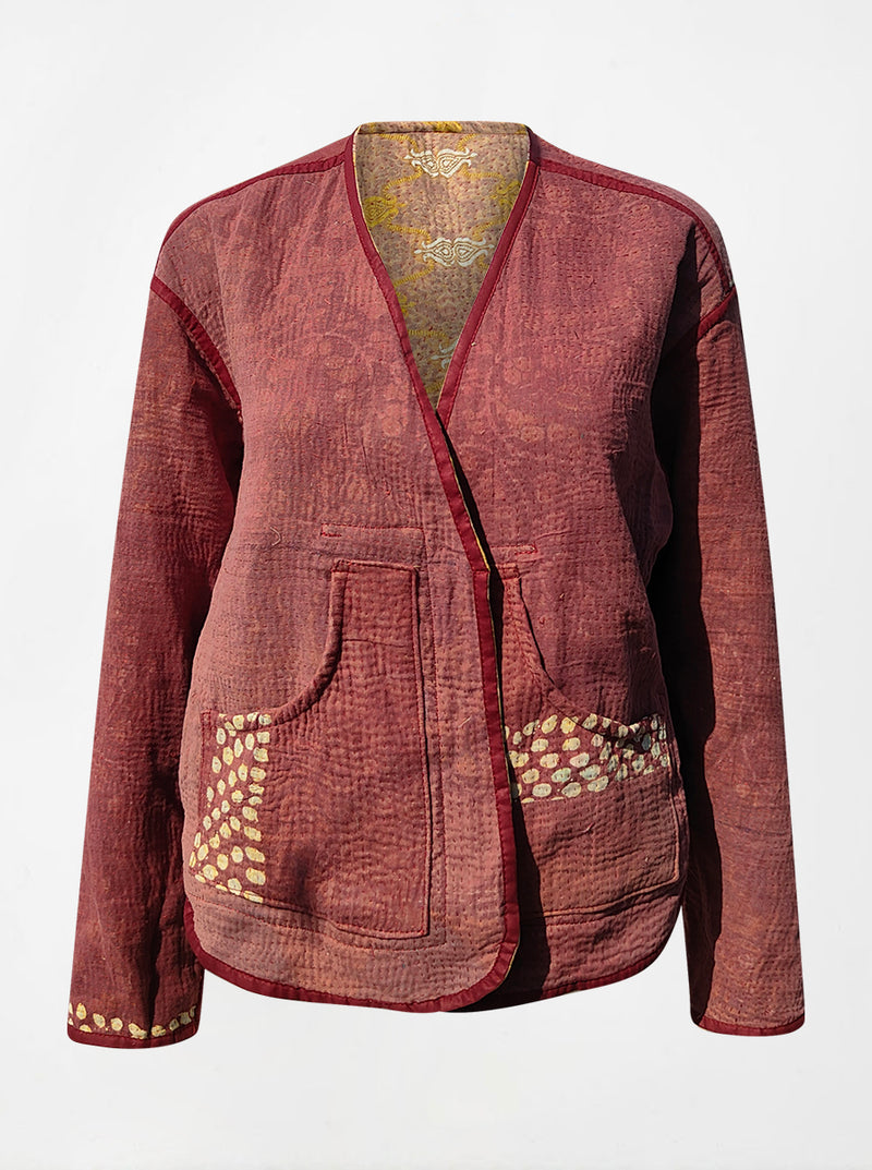 kantha vintage vest with sleeves kripa (Phool)