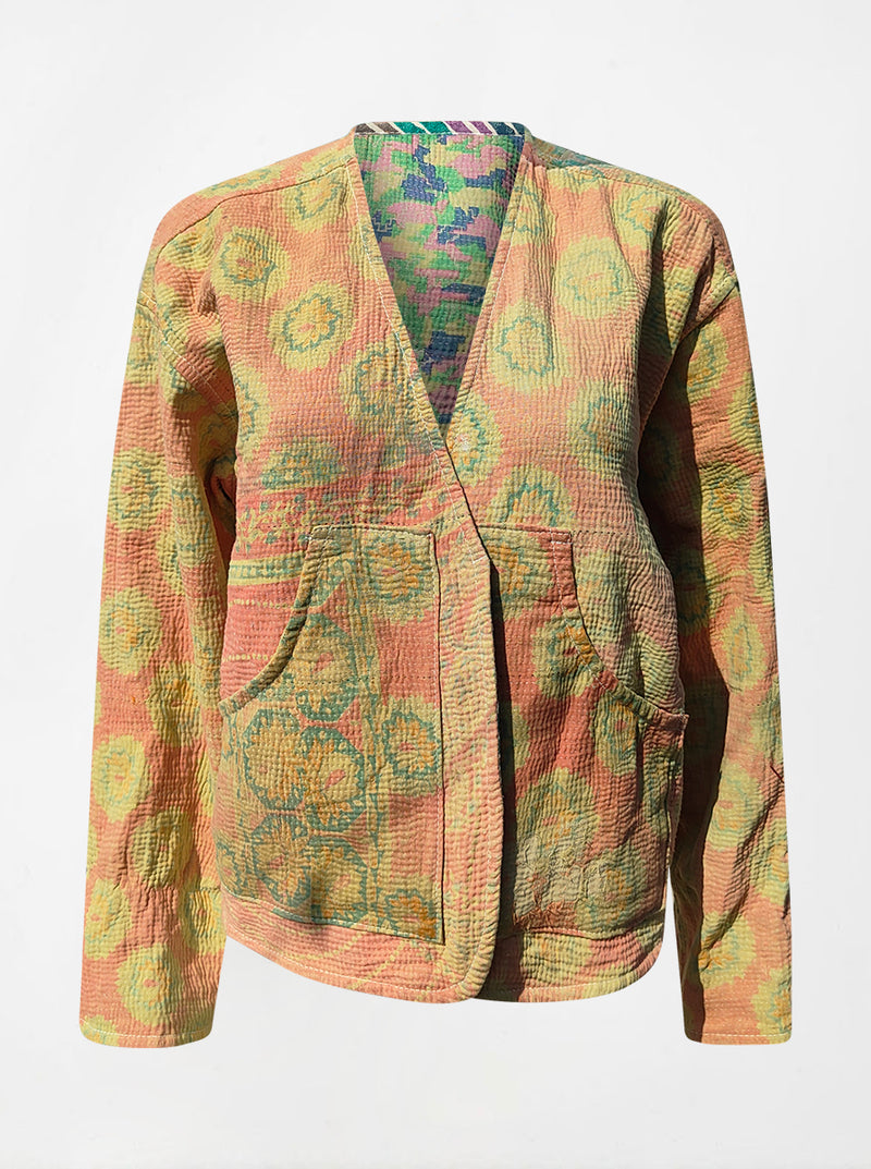 kantha vintage vest with sleeves shreya (Phool)