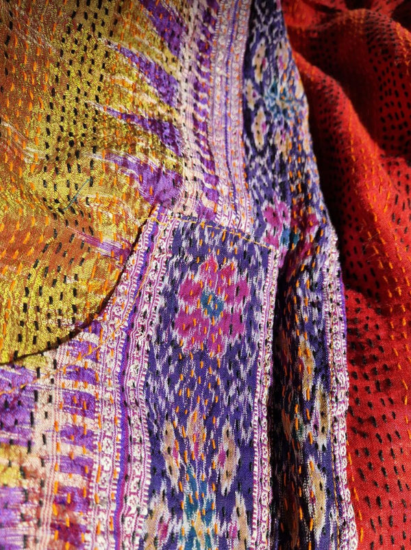 kantha vintage reversible collar vest sona (boutique)