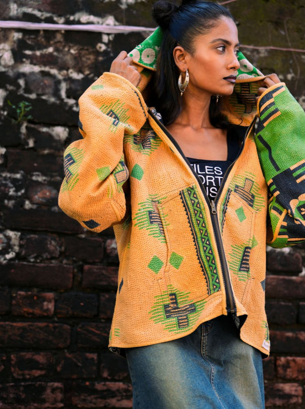 kantha vintage hoodie chamunda (Zinda)
