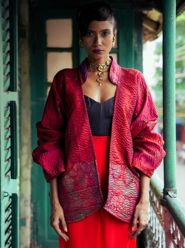 kantha vintage short jacket banaras dhatri (Zinda)