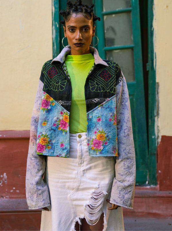 kantha vintage crop jacket ambika (Zinda)