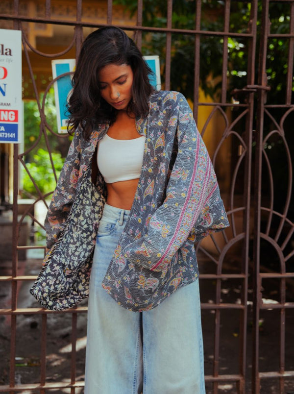 kantha vintage short jacket durga (Zinda)