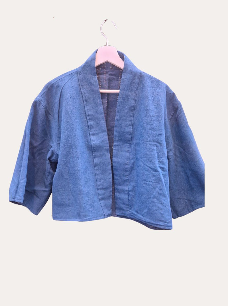 kala organic cotton reversible bolero indigo