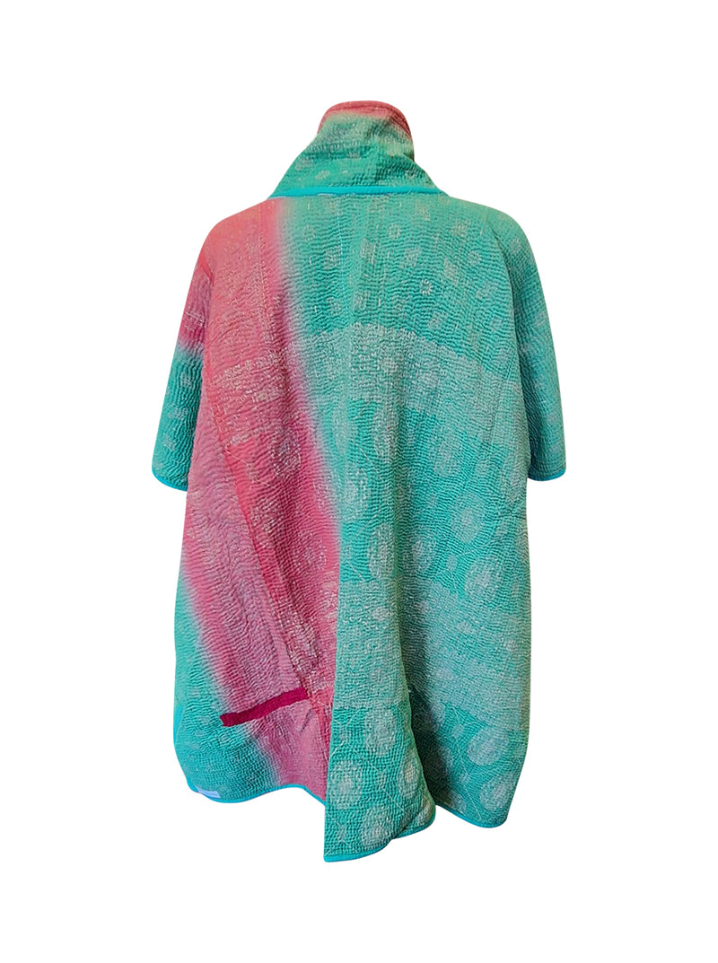 kantha reversible long poncho ramya