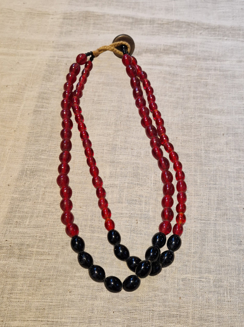 recycled glass bead necklace kala