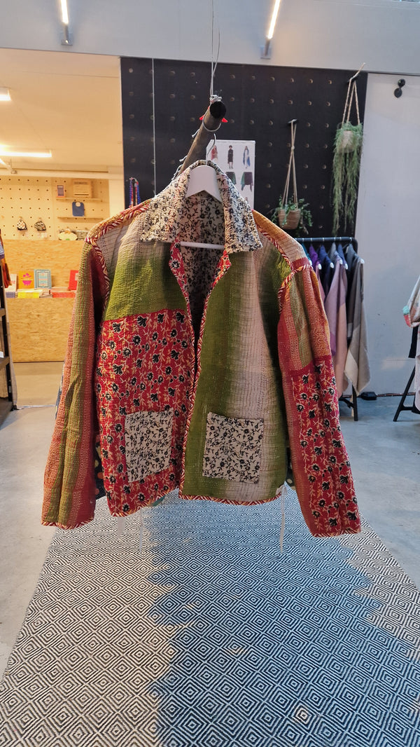 kantha reversible collar jacket sample