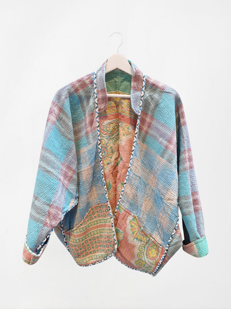 kantha vintage short jacket maho (sonar)