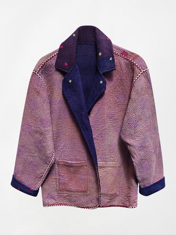 kantha vintage reversible collar jacket radha (boutique)