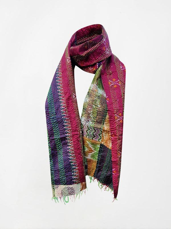 kantha vintage silk scarf