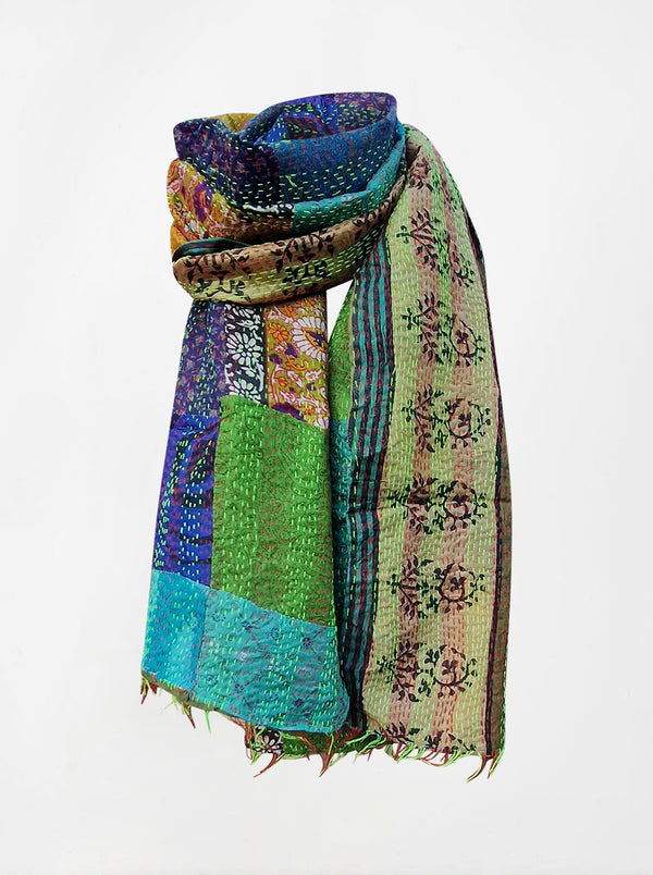 kantha vintage silk scarf