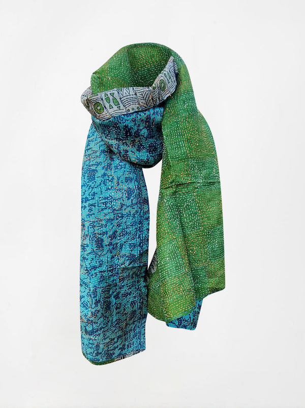 kantha vintage silk shawl