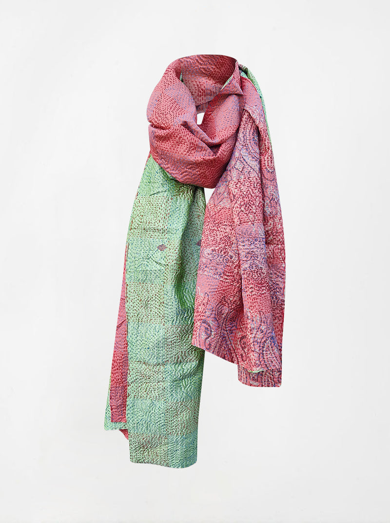 kantha vintage silk shawl