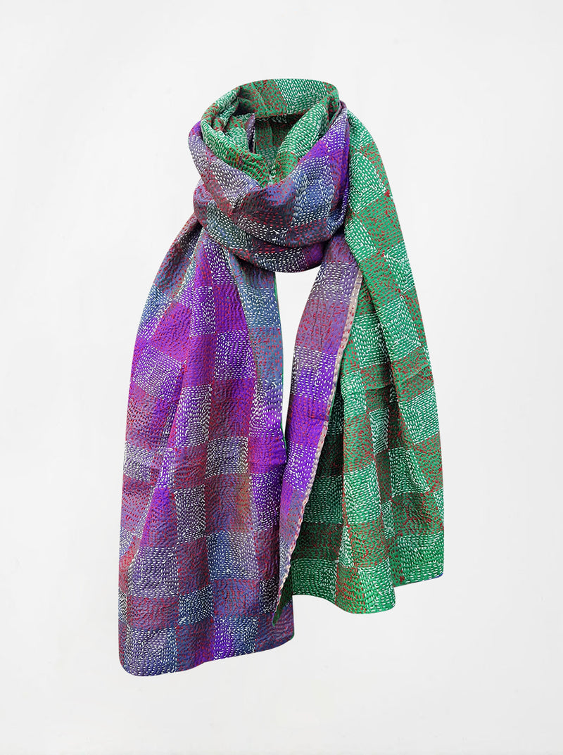 kantha vintage silk shawl