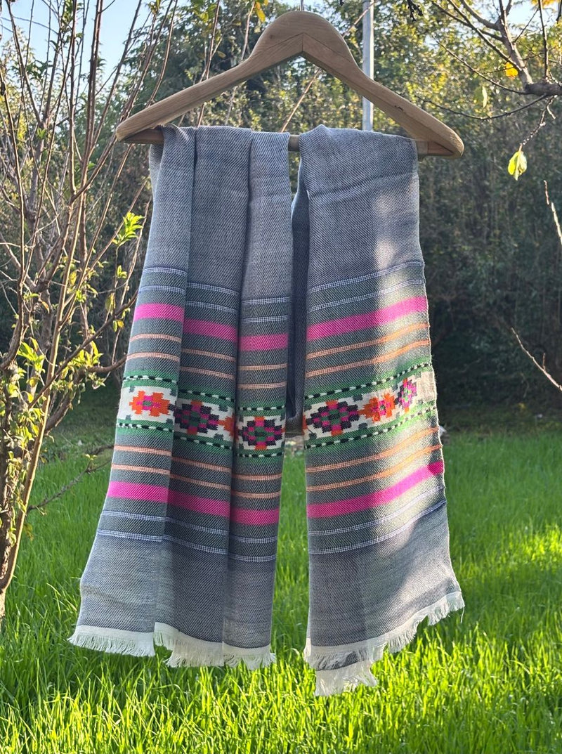 himalayan celebration shawl grey chasham