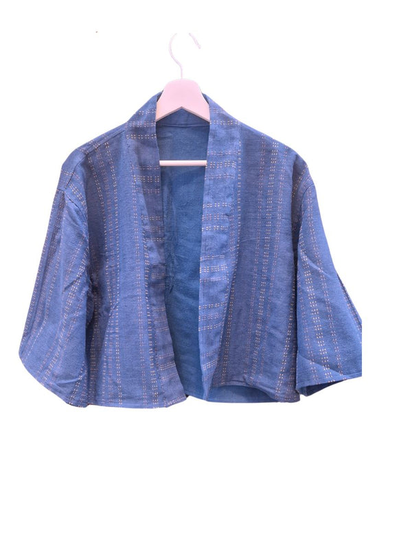 kala organic cotton reversible bolero indigo