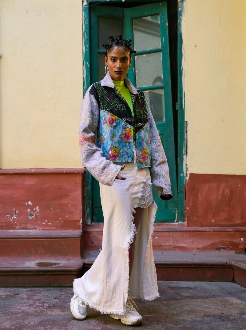 kantha vintage crop jacket ambika (Zinda)