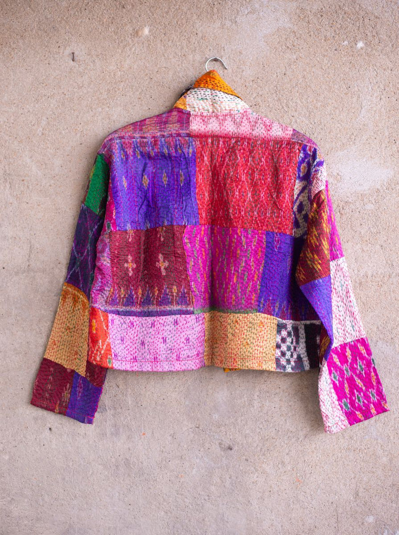 kantha vintage silk crop jacket pari (anant)