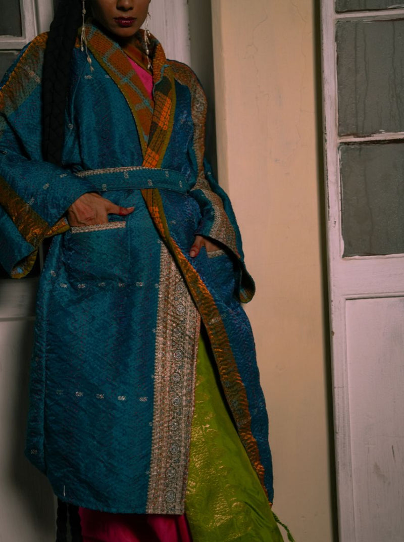 kantha vintage coat long bhavani (Zinda)