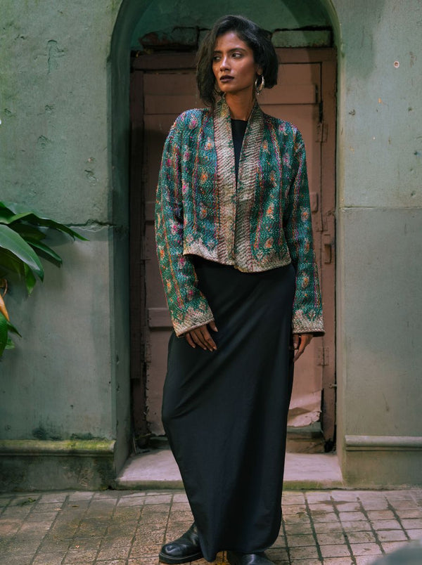 kantha vintage crop jacket kamakshi (Zinda)