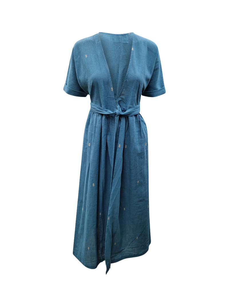 indigenous organic cotton wrap dress