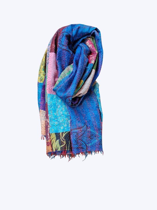 kantha vintage silk shawl