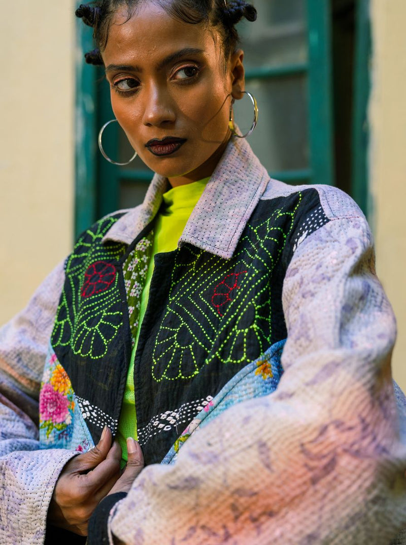 kantha vintage crop jacket ambika (Zinda)