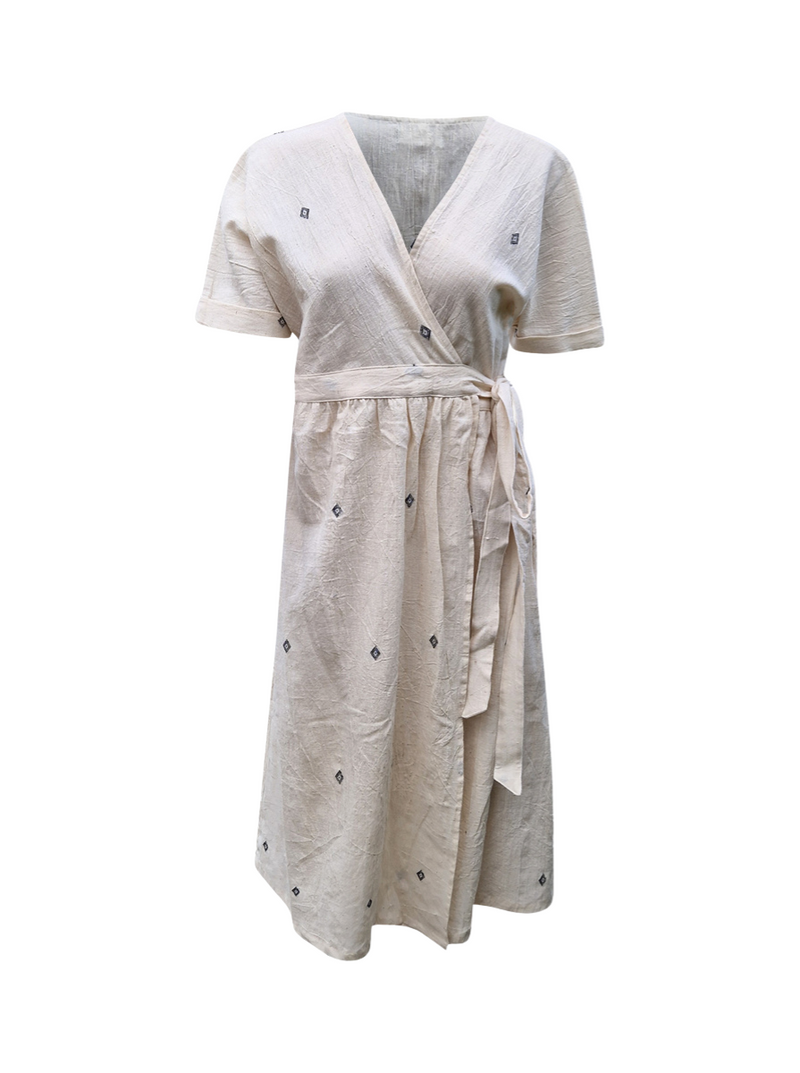 indigenous organic cotton wrap dress