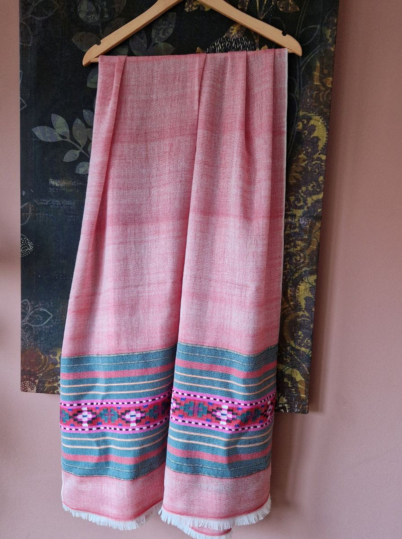 himalayan celebration shawl salmon red chasham