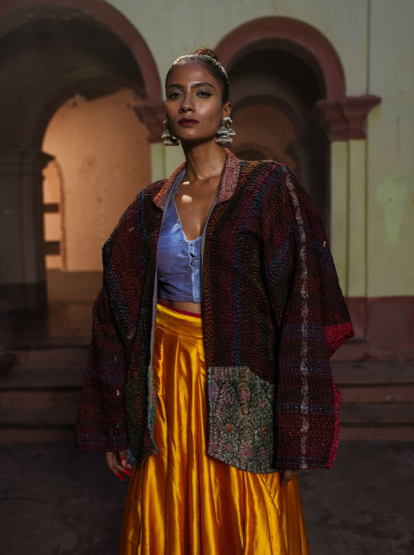 kantha vintage short jacket banaras bhavya (Zinda)