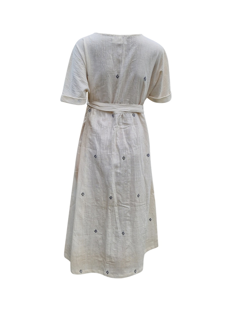 indigenous organic cotton wrap dress