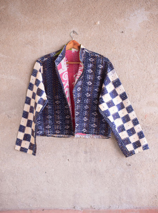 kantha vintage silk crop jacket geeta (anant)