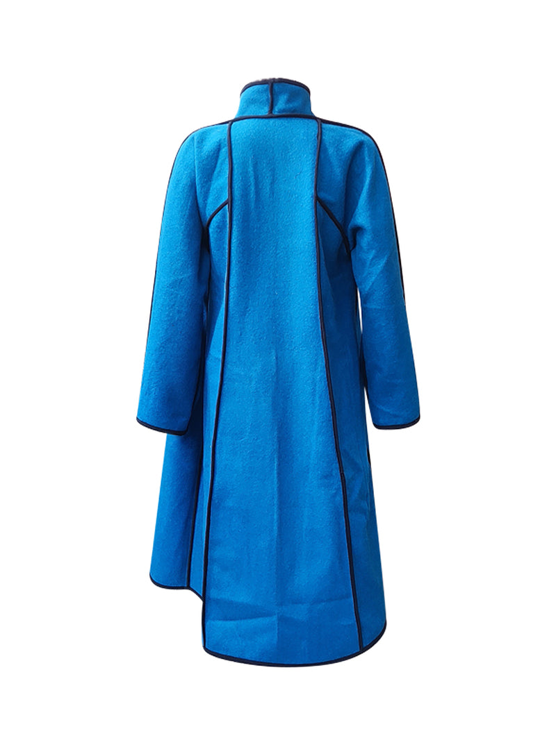 reversible recycled wool coat royal