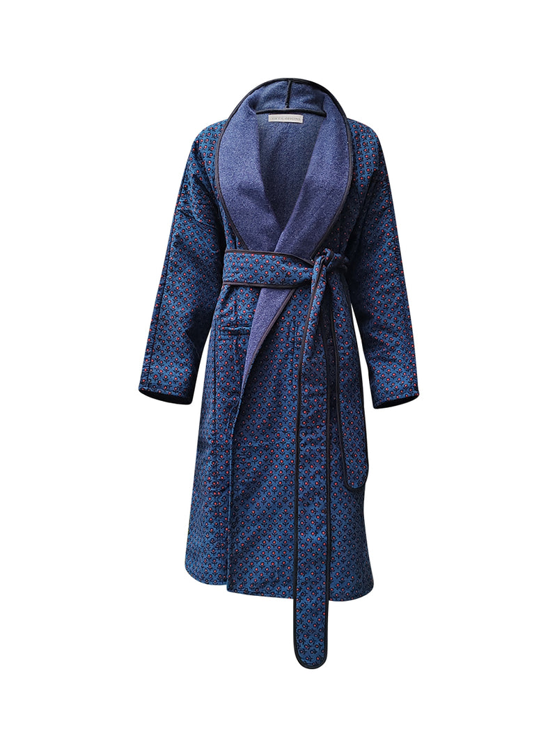 reversible recycled wool coat blue