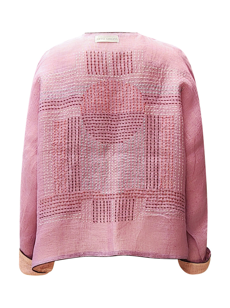 linen jacket pink blush - zero waste edition
