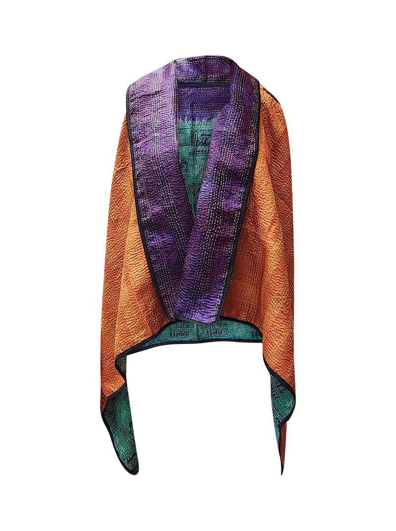 kantha vintage silk cape vivanta